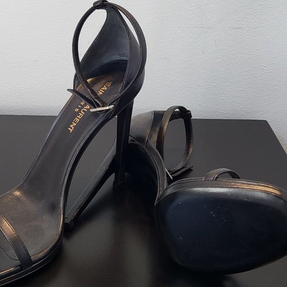 Yves Saint Laurent "Jane 105" black leather sandals - Picture 8 of 8